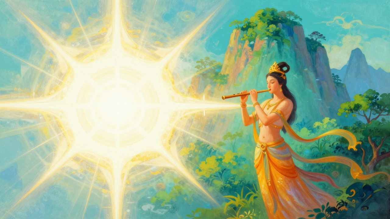 Divine concepts illustrated as light and mountain symbolism