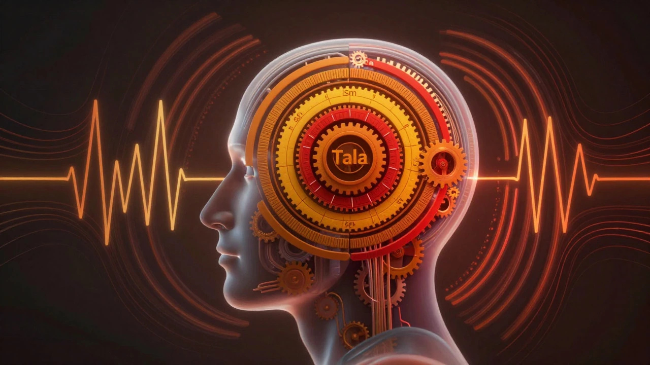 Abstract art showing rhythmic cycles synchronizing with the human mind